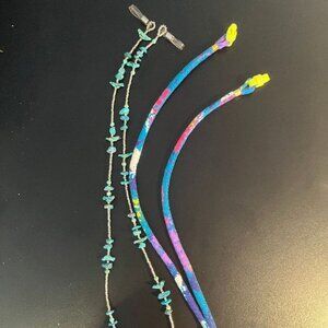 Lot of 2 Eyeglass Strings: Turquoise Howlite  & Colorful Catchers of California